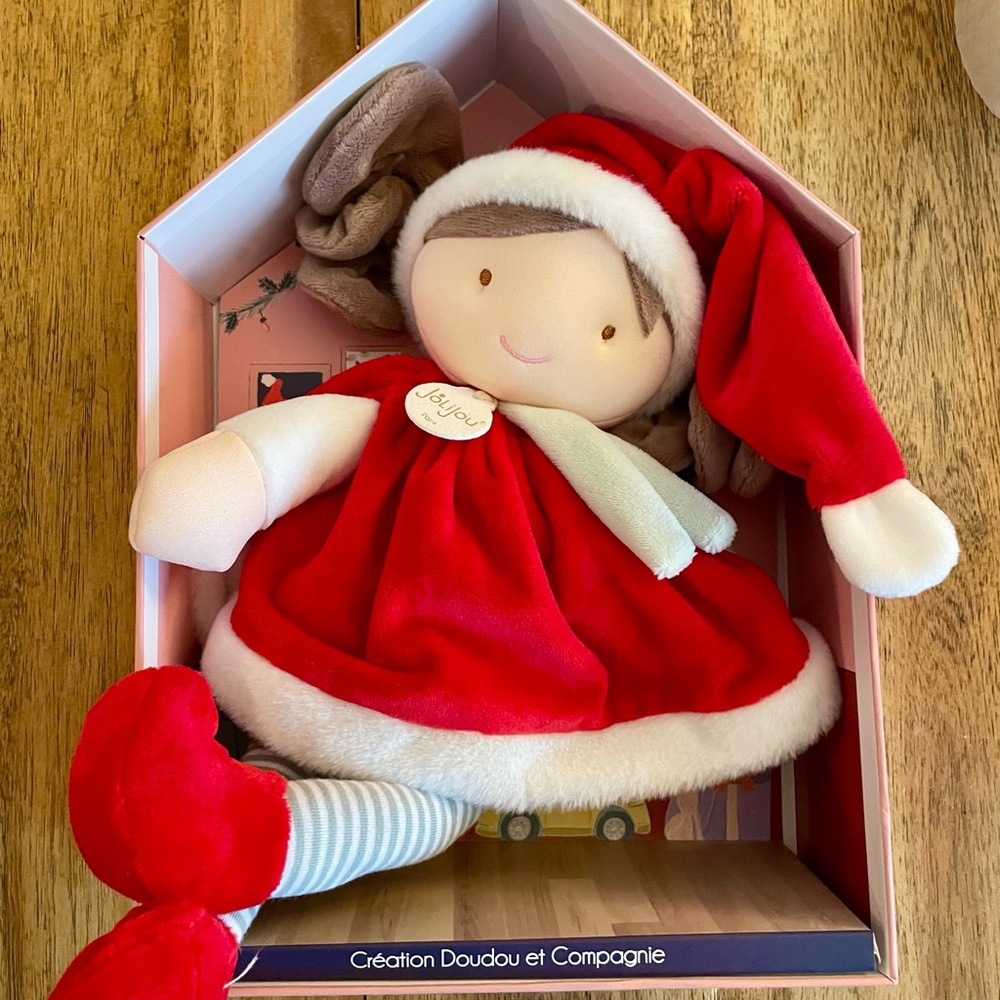 JoliJou Doudou et Campagnie Festive Red and White Plush 12”